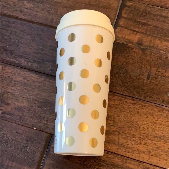 Kate Spade Gold and Cream Tall Mug with lid - Picture 7 of 7